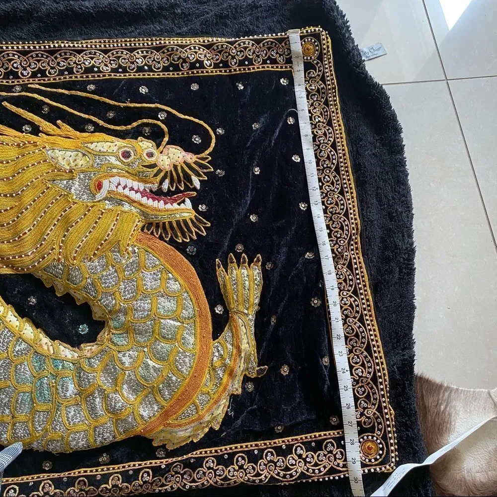 Vintage  Kalaga Gold Thai Embroidered Wall Art